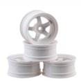 thumbnail image 1 of 4 Pieces52mm Elastic *RC Car Tires Wheel Rims Hub Lightweight Racing Tyres Good Friction On-road Crawer Assembly Accessories Five Star/White, 1 of 6