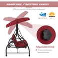 thumbnail image 3 of YODOLLA 3 Person Canopy Steel Porch Swing, Converting Swing Glider Hammock-Red, 3 of 7