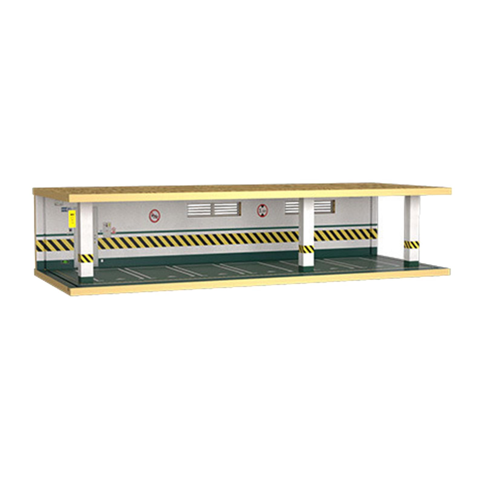 Milaget 1/32 Model Car Parking Lot Scene Toy Car Table Decor with Light 6 Green