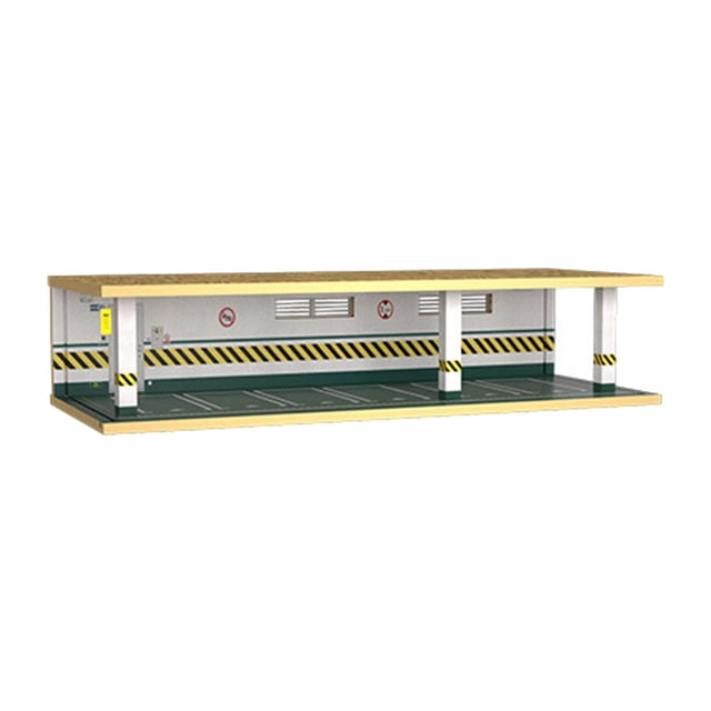 Milaget 1/32 Model Car Parking Lot Scene Toy Car Table Decor with Light 6 Green