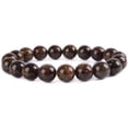 thumbnail image 1 of Angelstones Natural Bronzite Gemstone 10mm Round Beads Stretch Bracelet 7 Inch Unisex, 1 of 2