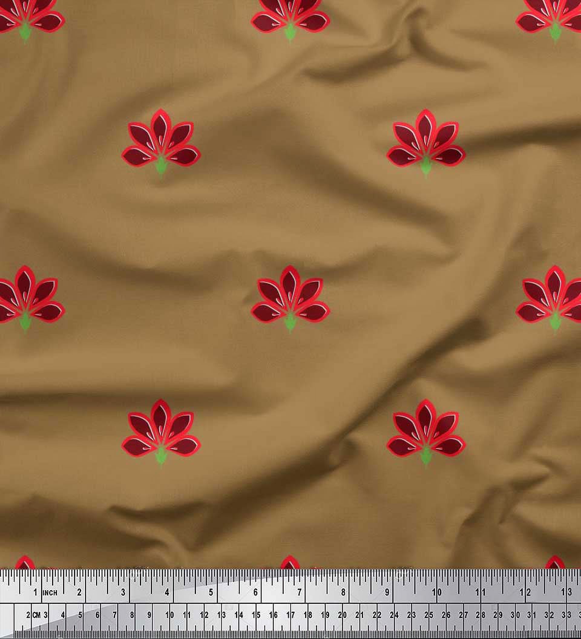 Soimoi Velvet Fabric Artistic Floral Print Fabric by the Yard 58 Inch Wide