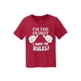 thumbnail image 1 of Je Suis le Plus Âgé, Je Fais les Règles T-Shirt en Coton pour Enfants - Rouge - Très Grand, 1 of 1