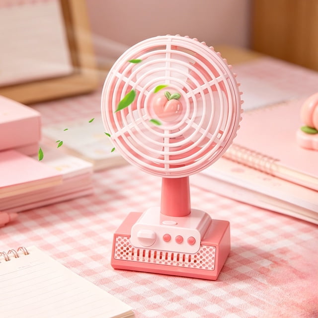 EGNMCR Fan, Ceiling Fan, Desk Fan, Portable Fan Cartoons Fruit Printed Base Three-gear Large Wind Tone Desktop Small Desk Fan Fruit Rechargeable Small Fan Plasti c fan