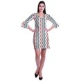 thumbnail image 2 of Moomaya Robe Courte Imprimée pour Femmes, Manches Évasées, Coupe Droite, Robes pour Femmes, Vêtements d'Été Décontractés, 2 of 6