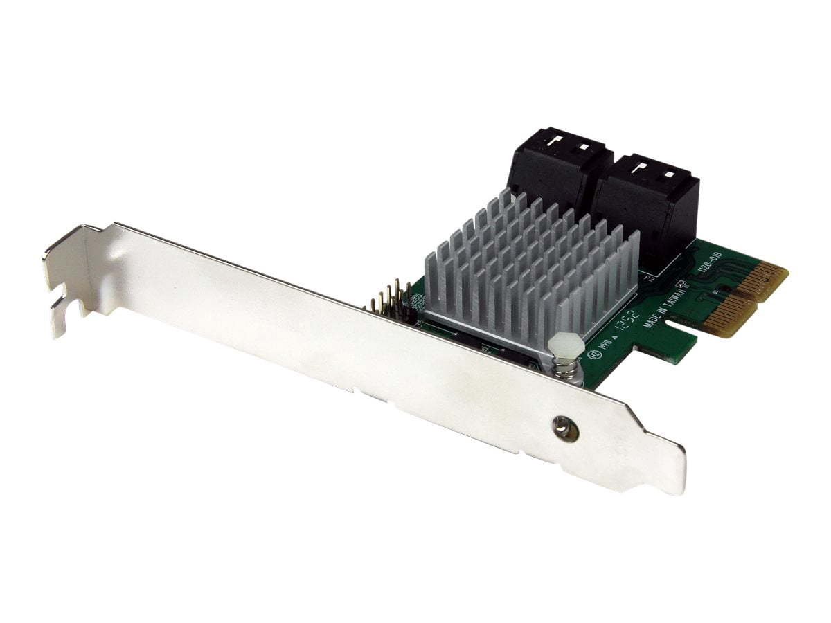 StarTech.com 4 Port PCI Express 2.0 SATA III 6Gbps RAID Controller Card with HyperDuo SSD Tiering - PCIe SATA 3 Controller Adapter (PEXSAT34RH) - Storage controller (RAID) - 4 Channel - SATA 6Gb/s - low profile - RAID RAID 0, 1, 10, JBOD - PCIe 2.0 x2 - for P/N: ST521PMINT
