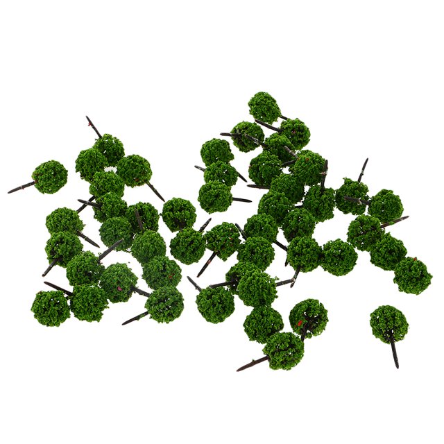 KLKCMS Pack of 50pcs Grass Green Ball Shaped N Scale Scenery Model Trees 3cm/1.18''
