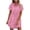 035-Rose, variante sur Nuoqisi Robe à Col à Revers en Denim Décontractée Unie pour Femme à Manches Courtes - Silhouette Utilitaire Classique avec Tissu Intemporel pour le Quotidien