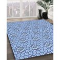 thumbnail image 3 of Ahgly Company Tapis d'Intérieur Lavable à la Machine, Carré, Transitionnel, Bleu Tron, Tapis de Zone, 3 Pieds Carré, 3 of 7
