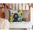 thumbnail image 3 of Black Poodle in Sunflowers Throw Pillow, 3 of 6