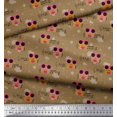 thumbnail image 2 of Soimoi Brown polyester Crepe Fabric Musical Notes,Dot & Goggles Fashion Print Fabric by the Yard 52 Inch Wide, 2 of 2