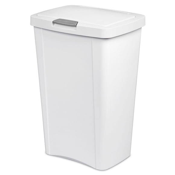 Sterilite Corbeille à déchets 49L TouchTop, Blanc