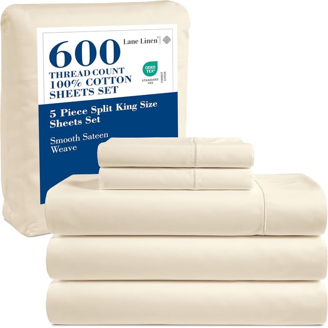 Softest Cotton Sheets Double Sheet Set Pc Set Thread Count Sateen Bedding Deep Pocket Sheets Cooling Sheets Double Size Sheets Breathable Bed Set ()