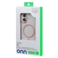 thumbnail image 1 of onn Compatible Soft Shell Bumper Phone Case for iPhone 17 MagSafe, Clear & Pink, 1 of 5