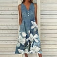 thumbnail image 1 of Cadeaux pour la Fête des Mères, Kcavykas Robe Maxi Bohème, Robe Décontractée d'Été pour Femme à Design Graduel Sans Manches à Encolure en V Longue, 1 of 5