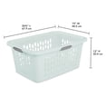thumbnail image 3 of Sterilite Laundry Basket, 2 Bushel Plastic Hamper with Handles, Mint, 18 Pack, 3 of 7