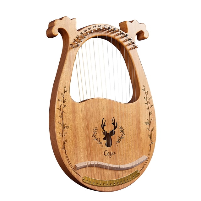 Amdohai 16-String Wooden Lyre Harp Resonance Box String Instrument with