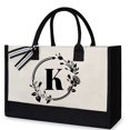 thumbnail image 2 of MesaSe Sac à Main en Toile Mode pour Femmes Imprimé Lettres Fleurs Couleur Frappé Portable, 2 of 6