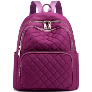 Backpack Women Shoulder Bag Waterproof Nylon Casual School Bag Daypack Women Small Backpack Anti-Theft Backpack（Purple）