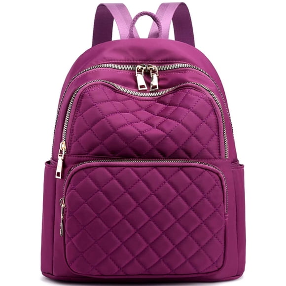 Backpack Women Shoulder Bag Waterproof Nylon Casual School Bag Daypack Women Small Backpack Anti-Theft Backpack(Purple)