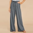 thumbnail image 2 of CEHVOM Pantalon de Jambe Long en Lin de Coton Massif Décontracté pour Femmes, 2 of 8