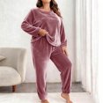 thumbnail image 1 of Ounisa Women Plus Size Pajama Set, Long Sleeve Button-Down Soft Comfy Two-Piece Sleepwear Lounge Set, 1 of 5