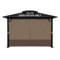 thumbnail image 1 of Aoodor Ensemble de Rideaux de Gazebo 10 Pieds x 10 Pieds Protégeant l'Intimité Parois Latérales 4 Panneaux, Rideau Seulement - Brun et Café, 1 of 9