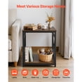thumbnail image 4 of KFFKFF End Table, 2-Tier Square Side Table with Open Storage Shelves, Modern Nightstand Bedside Desk with X-Design Metal Frame, 4 of 9