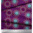 thumbnail image 3 of Soimoi Purple Rayon Fabric Sun Mandala Print Sewing Fabric Yard 56 Inch Wide, 3 of 5