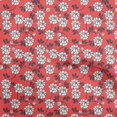 thumbnail image 1 of oneOone Velours Rouge Tissu Feuilles et Trèfle Matériel de Couture Tissu Imprimé au Mètre 58 Pouces de Large, 1 of 5