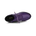 thumbnail image 4 of Unique Bargains Women's Chunky Heel Lace Up Zipper Combat Boots Purple (Size 8), 4 of 7