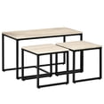 thumbnail image 1 of HOMCOM Nesting Coffee Table Set of 3, Modern End Tables with Black Metal Frame for Living Room Home Furniture, Natural, 1 of 10
