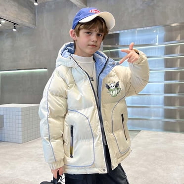 uublik Puffer Jacket Boys Waterproof Jacket Winter Coat Thick Hooded Down Outdoor Coats Black, Size 5T-16