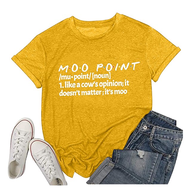 LUOGENLI T-shirts pour Femme pour Femmes T-Shirt d'Été pour Femme à Col Rond Mode à Lettres Imprimées Haut à Manches Courtes T-Shirt en Coton Coloré T-shirts pour Femme T-Shirt Graphique Saint-Valentin Jaune P