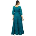 thumbnail image 4 of Bimba Robe Maxi d'Été en Coton à Manches 3/4 pour Femme, Taille à Cordon, 4 of 7