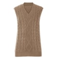 thumbnail image 4 of EGNMCR Chandails pour Femmes Femmes鈥 HSHDLDF Col en V Multicolore Tricoté Chandail Uni Décontracté Mode Gilet Hauts, 4 of 7