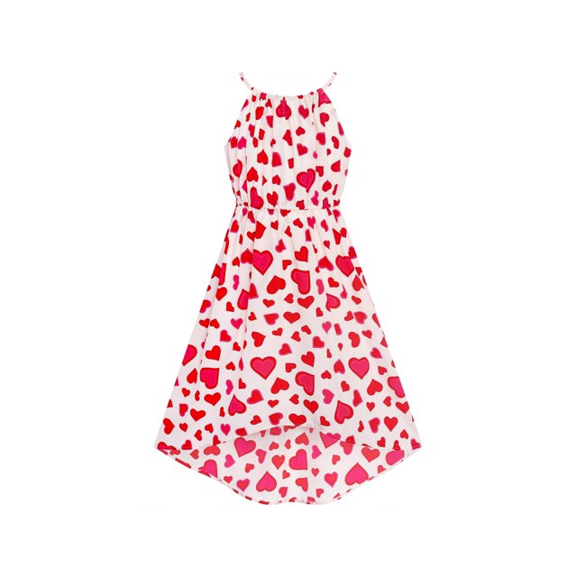Robe Fille Rouge Cœur Amour Sans Manches Saint-Valentin Robe 12 Ans