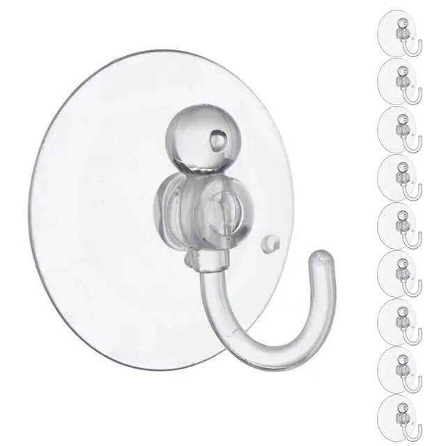 10 Pcs Ventouse Réutilisable en PVC avec Crochet Solide pour Décoration de Maison en Verre