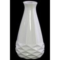 thumbnail image 1 of Vase Rond en Céramique avec Motif Géométrique, Blanc Brillant, 1 of 1