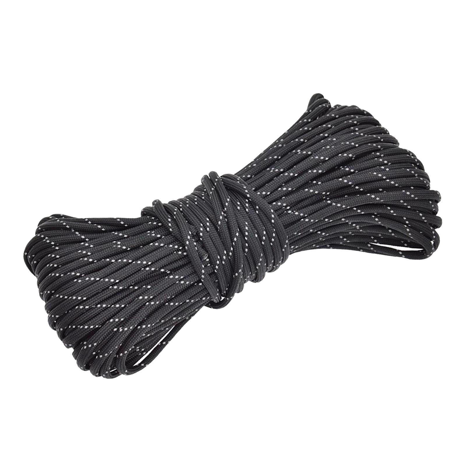 S SERENABLE Corde d'Escalade Extérieure, 4 mm Robuste et 31 m (101 Pi) Feu d'Urgence Noire