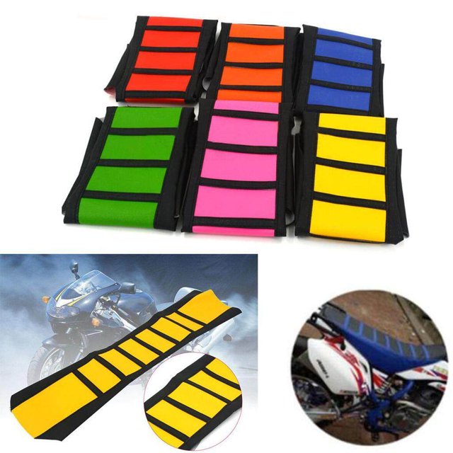 serony Universel Poignée Souple Moto Anti-Dérapant Housse de Siège pour Dirt Bike Jaune