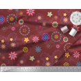 thumbnail image 3 of Soimoi Red Rayon Fabric Insect & Floral Clip Art Fabric Prints by Yard 56 Inch Wide, 3 of 3