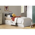 thumbnail image 3 of South Shore Spark Twin Storage Bed and Bookcase Headboard Set, in Pure White, 3 of 9