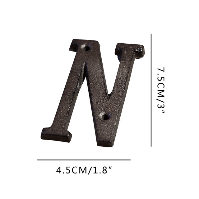 CEHVOM Creative Alloy Wrought Iron Number Letter Creative DIY House Letter Clearance