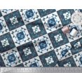 thumbnail image 3 of Soimoi White Velvet Fabric Check & Geometric Print Fabric by Yard 58 Inch Wide, 3 of 5
