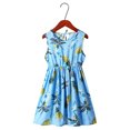 thumbnail image 3 of Kcodviy Ensemble Jupe Ras du Cou pour Filles Tout-Petits Enfants pour Filles Tout-Petits Col Été Sans Manches Robe d'Été Évasée Décontractée Robe Décontractée Plage Imprimés Floraux Petites Filles Robes d'Été Robe de Fête, 3 of 3