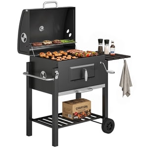 Outsunny Camping Portable Charcoal Grill en acier inoxydable BBQ w Roues