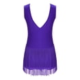 thumbnail image 4 of Doomiva Combinaison de Danse Gymnastique avec Franges et Strass pour Filles, Violet 8, 4 of 7