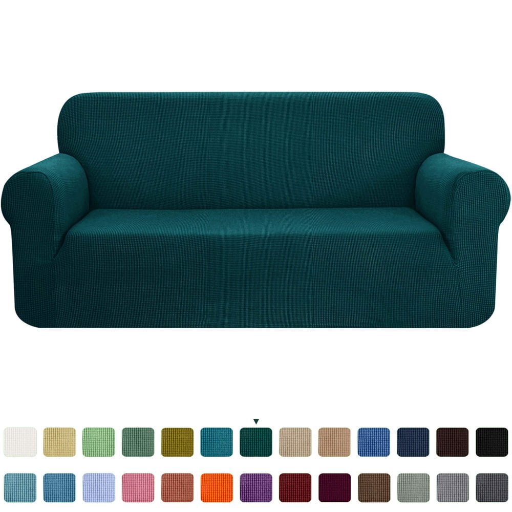 CHOK 2024 1-Piece Checks Stretch Sofa Cover Slipcover Couch Cover  Chair  Light Gray
