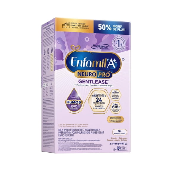 NeuroPro™ Gentlease, Préparation pour Bébés, Préparation pour Nourrissons, 0-12 Mois, Recharge en Poudre 862g